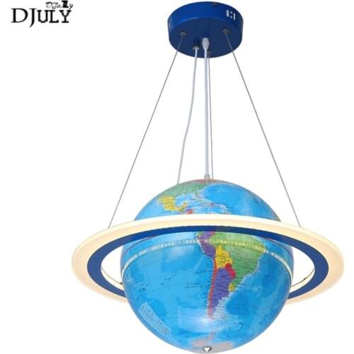 Creative globe Acrylic ring led pendant lights for children bedroom study kids nursery hanging light fixtures baby indoor lamp