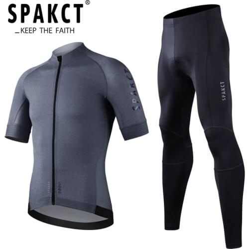 SPAKCT 2021 Men Cycling Jersey Set Summer Gel Pad Bicycle Pants Breathable Mountain Bike Jersey Cycling Clothing Ropa Ciclismo