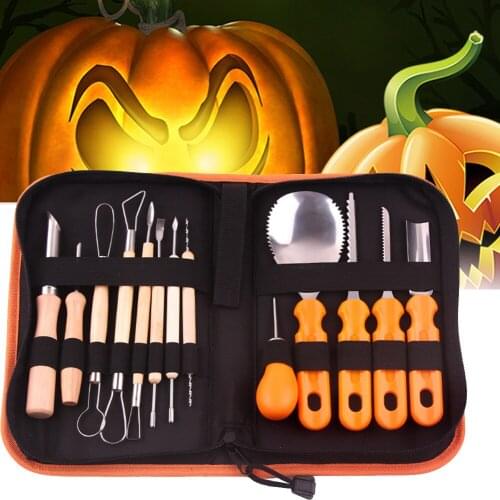13PCS/Set Pumpkin Carving Kit Home Tools Professional Children Cutter Stainless Steel Durable Halloween Engraving Fruit Reusable
