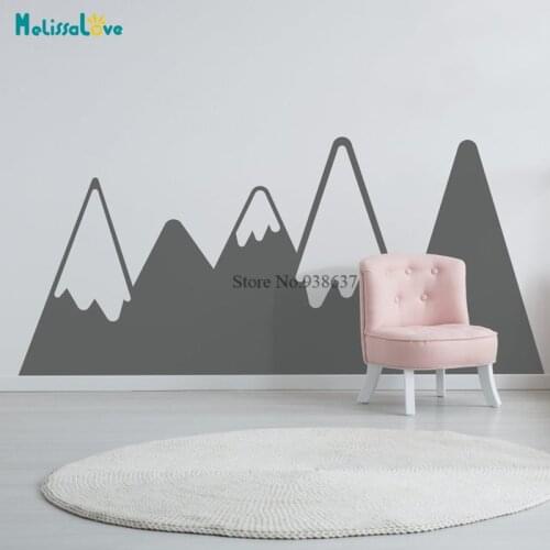 Mountains Decal Crib Headboard Nursery Baby Room Decals Kids Toddlers Wall Sticker Removable Woodland Self Adhesive BB856