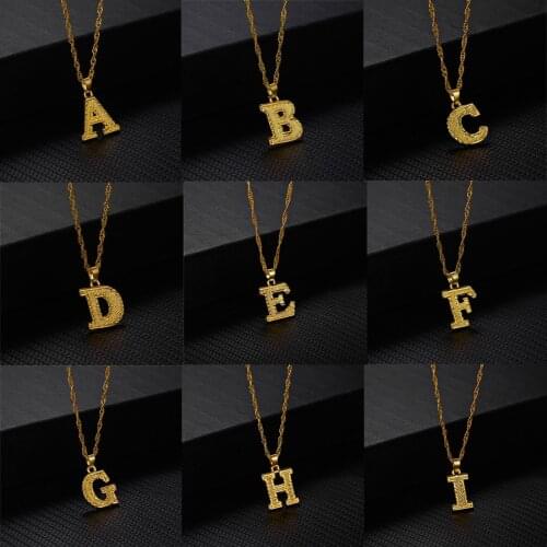 Gold Initial Letter Necklace For Women Men Stainless Steel A-Z Alphabet Pendant Necklaces Initial Name Necklace Birthday Gift