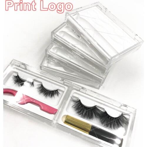 Print logo Eyelash Packaging Wholesale 4 style Rectangle Lashes Case Lash Boxes With Trays Bulk 25mm Mink Lashes packaging Box