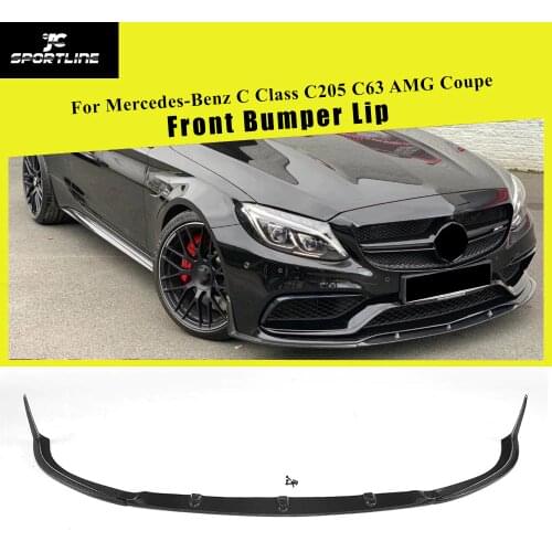 Front Bumper Lip Spoiler Splitters for Mercedes-Benz C Class W205 C205 C63 AMG Coupe 2 Door 2015 - 2019 Carbon Fiber and FRP
