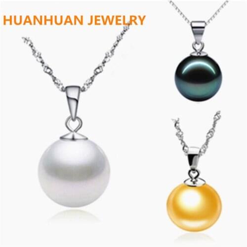 Natural shell Round Beads Pendant 12mm New Woman Fashion Jewelry High Quality 100% Shell Pearl Beads Pendant Necklace Length 18"