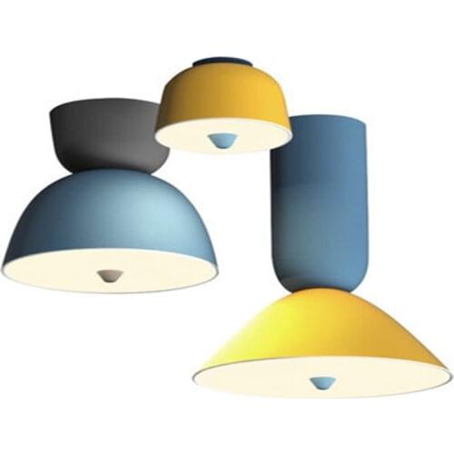 Nordic Multicolor Icecream Cones Ceiling Light Art Design Macarons Restaurant Kitchen Bedroom Bakery LED Ceiling Lamps