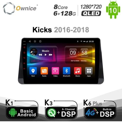 QLED Android 10.0 Car GPS Radio DVD player for NISSAN Kicks 2016 2017 2018 Multimedia Auto Stereo 6G+128G DSP SPDIF 1280*720