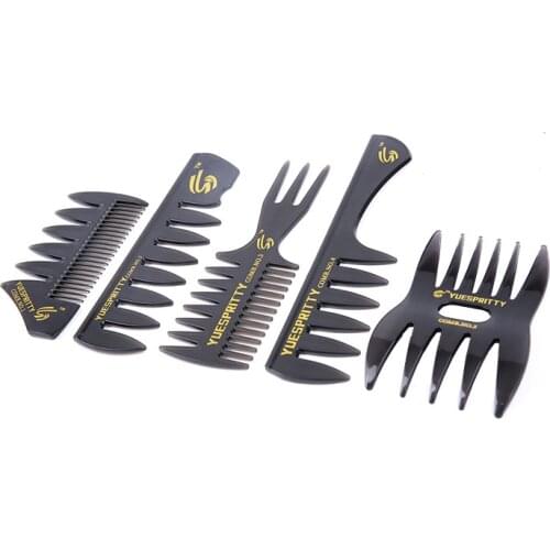 Mens vintage oil hair comb new oil head shape companion comb wide tooth fork comb back comb mens styling tool