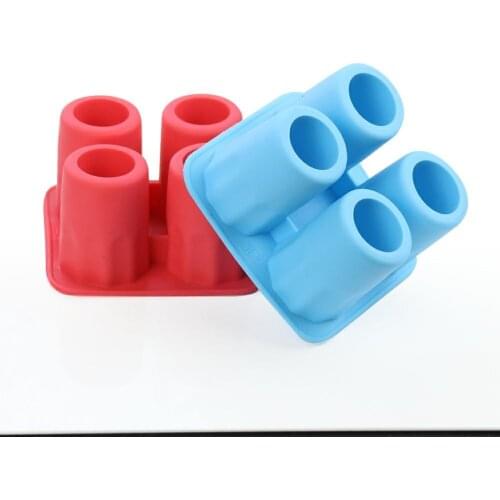 4 Hole Ice Cup Edible Grade Ice Grid Silicone Mold DIY Chocolate Cup 3 Color Cup Shaped Ice Mold Silicone Mold Kitchen Tools