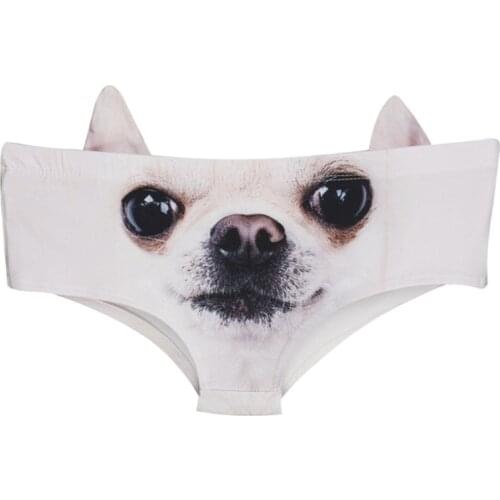 Women Cute Panties Funny 3D Print Sexy Lingerie Female Briefs Kawaii Puppy Dog Cat Pig Ears Underwear