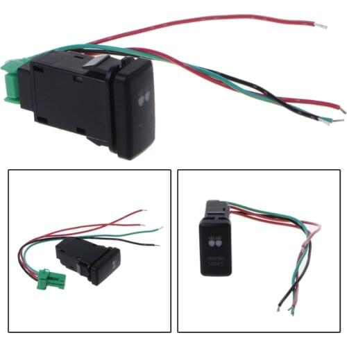 12-24V Laser Push Button Rocker Toggle Switch LED Bar Light Car Auto ON-OFF Single Button Switch for Toyota Car Styling