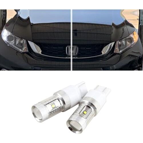 2PCs 30W LED W21/5W T20 7443 Canbus No Error Led DRL For Honda Civic 9th. Gen. Sedan (2015)