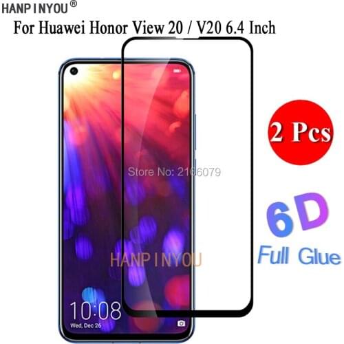2 Pcs/Lot For Huawei Honor View20 View 20 / V20 6.4" 5D 6D 9D Full Glue Cover Screen Protector Tempered Glass Protective Film
