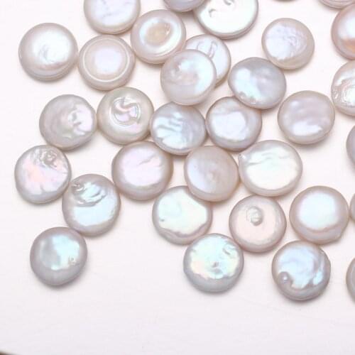 High-Quality Button Pearl Natural Freshwater White Beads Are Used For Elegant And Generous Female Jewelry making DIY accessories