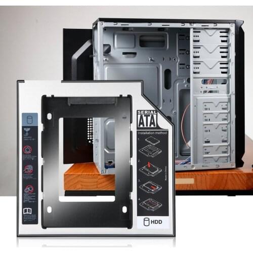 CHIPAL Hard Disk Drive Enclosure 2nd HDD Caddy 9.5mm SATA 3.0 2.5'' HD SSD Case Box For Laptop CD-ROM DVD-ROM Optical Bay