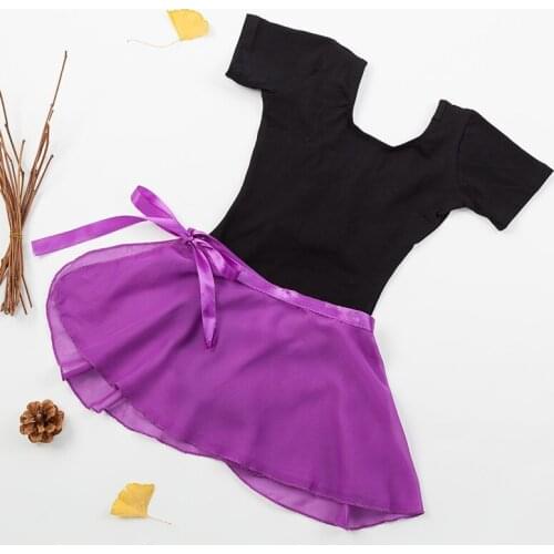 Childrens cotton short-sleeved dance practice uniforms 2 sets of ballet chiffon yarn skirt can open file quality test service