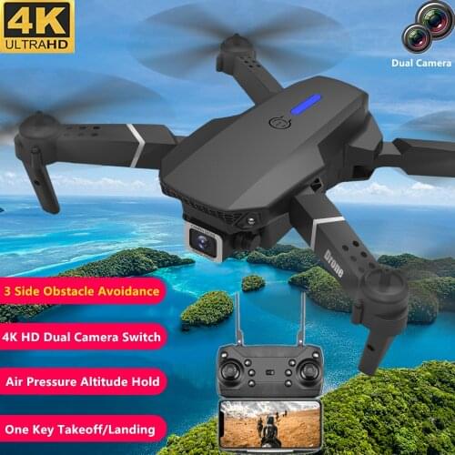 One Key Takeoff/Landing RC Drone 4K HD Dual Camera Altitude Hold WIFI FPV APP Control Take Picture/Video Foldable Quadcopter Toy