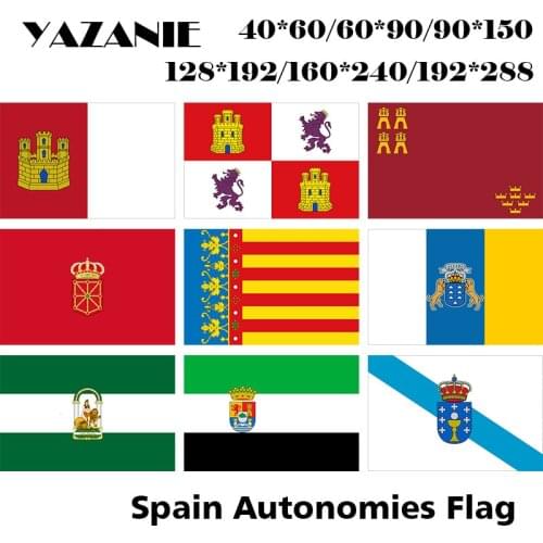 YAZANIE Double Sided Spain Andalusia Canary Islands Castilla Castile and Leon Murcia Navarre Valencia Spanish Flags and Banners