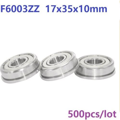 500pcs/lot F6003ZZ F6003 ZZ F6003Z F6003-ZZ 17x35x10 mm flange Ball Bearing deep groove 17*35*10mm metal shielded