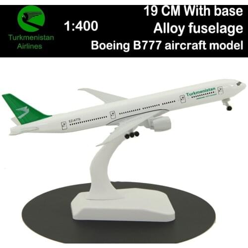 19cm airplane model toys air Turkmenistan airlines Boeing B777 aircraft model diecast alloy plane undercarriage aviation gifts
