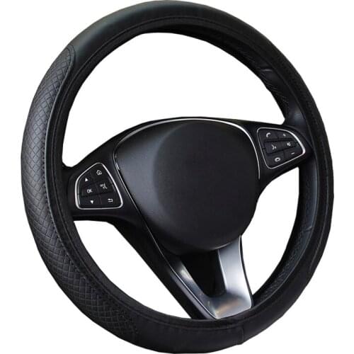PU Leather without Inner Ring Auto Car Steering Wheel Cover For 37 - 38 CM 14.5"-15" Anti-slip M Size Car Accessories Styling