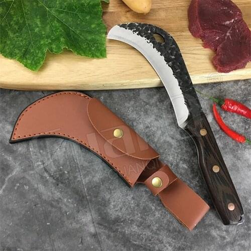 Stainless Steel Protable Pocket Knife Handmade Forged Meat Cleaver Fruit Knife Outdoor Hunting Knife Butcher Knife