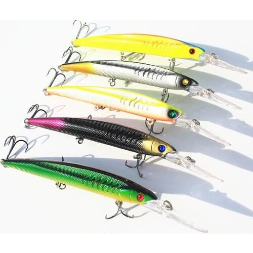 KKWEZVA Free shipping 5pieces/lot 14.5cm/12.7g Minnow Fishing lures/baits Plastic Hard baits Mix 5 colors fishing tackle 2-11