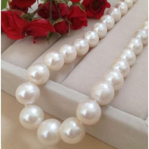 Fashion jewelry Free Shipping 100% genuine 11-14mm light natural freshwater pearl necklace white large pearl necklace 925 Silve