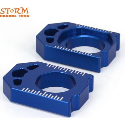 Motorcycle CNC Blue Axle Block Chain Adjuster For YAMAHA YZ250F YZF 250 2012 2013 2014 2015 2016 YZ450F YZF 450 2010-2016