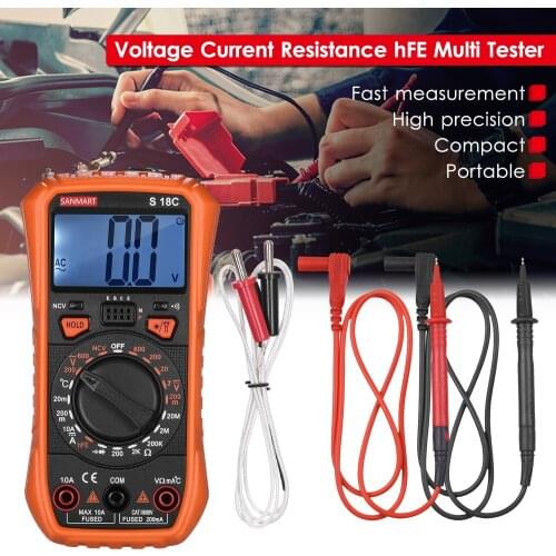 Digital Multimeter 2000 Counts Manual Range True RMS Universal Tester Multi-functional Measuring DCV ACV DCA Resistance Diodes