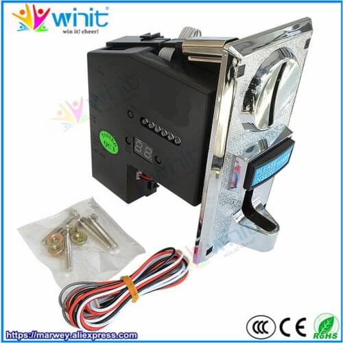Multi Coin Acceptor CPU Programmable 6 Type Coin Validator Electronic Selector Mechanism Arcade Mech for Vending Washing Machine