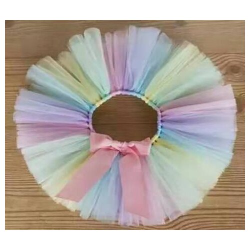 Baby Girls Pastel Tutu Skirts Kids Handmade Ballet Tulle Tutus Pettiskirt with Pink Ribbon Bow Children Birthday Party Skirts