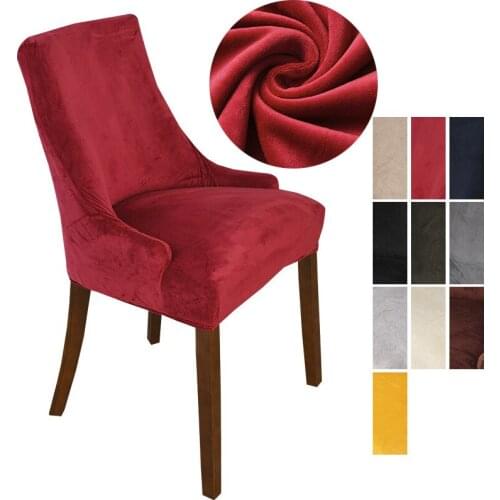 All-inclusive Silver Fox Velvet Dining Table Hotel Chair Cover Breathable Comfortable Super Soft Cover for Casual Chairs