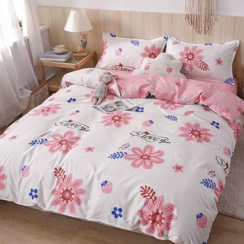 Euro Floral Pattern Bedding Sets 3/4 Pieces (Duvet Cover+Bed Sheets+Pillowcase) Cartoon Series Childs Boy Girl Adult Bed Linens