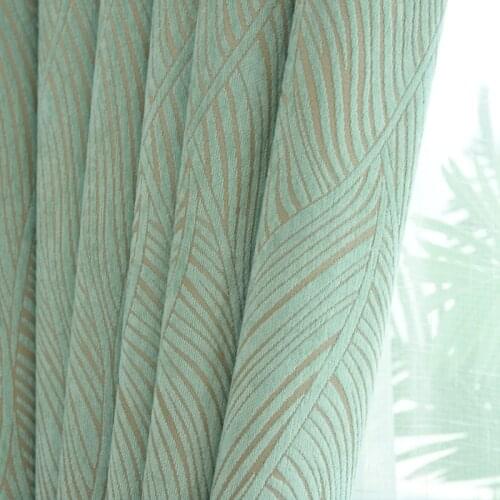 Simple Chenille Curtains for Living Dining Room Bedroom Curtains Light Green Shading Fresh and Fashionable Curtains
