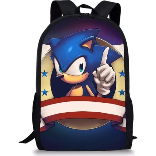 School Backpack Hot Game SONIC RACING Pattern Students School Bag Cartoon Anime Design Teenagers Book-Bags Mochila