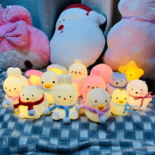 Led Night Light Cartoon Rabbit White Lamp Wall Lamp Childrens Baby Gift Bedroom Bedside Lamp Kid Gift