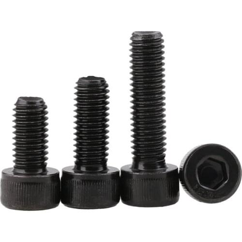 1PCS DIN912 M10-M24 Full Thread Hex Socket Head Cap Screws Bolts Black Grade 12.9 High Strength Carbon Steel Length 45-150mm