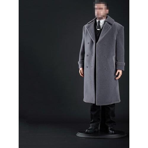 1/6 Scale Male Overcoat Suit Big Ben Wayne Funeral Gray Cloak Suit 2.0 Model for 12 inch Action Figure Toy DIY