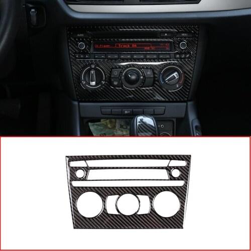 1 Pcs Soft Carbon Fiber For BMW X1 E84 2011-2015 Central Control Volume Switch Panel Trim Car Accessories