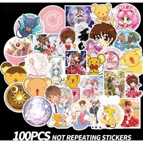50/100Pcs Card Captor Sakura Kinomotosakura Toy Stickers Creative Suitcase For Laptop Luggage Waterproof Accessories Sticker