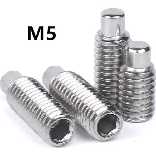 100pcs/lot DIN915 GB79 M5x5/6/8/10/12/16mm stainless steel hexagon socket convex end set machine meter screw cylindrical head