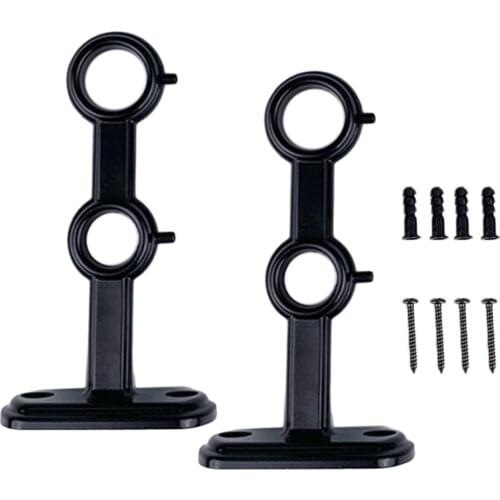2 Pack Curtain Rod Brackets Aluminum Alloy Wall Mounted Curtain Pole Holder