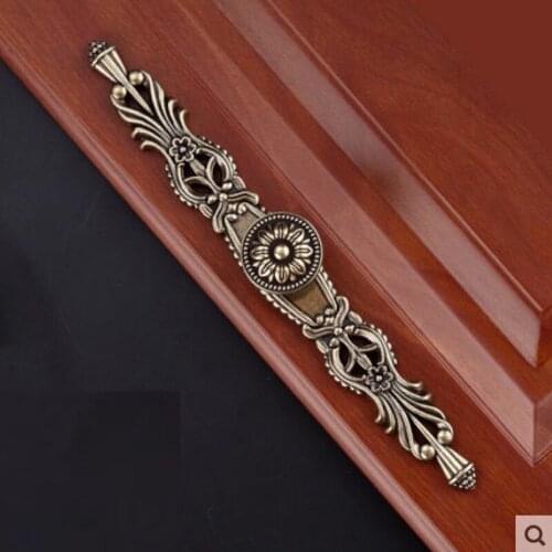 256mm long metal pull handles knob green copper color solid anodize for furniture door drawer cupboard cabinet wardrobe archaize