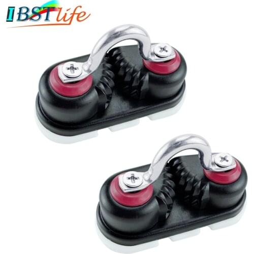 2X Anodized Aluminium Cam Cleat with Leading Ring Boat Rope cleat Matic Fairlead Marine Sailboat Kayak Dinghy Pilates Accessory