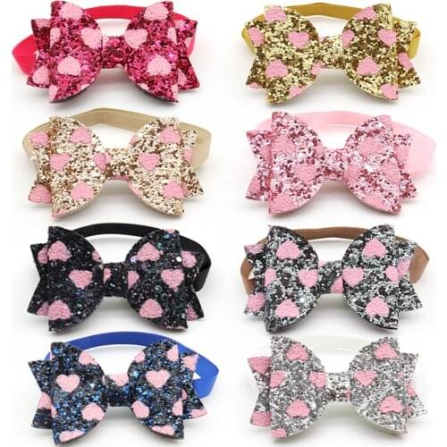 30/50 Pc Puppy Small Dog Bow Ties Accessories Sequin Big Bowknot For Dog Bow Ties Necktie Pet Supplies Dog Grooming Dog Bows