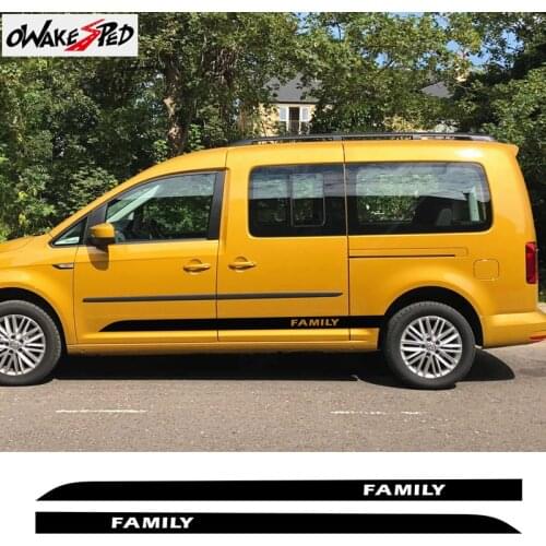 Car Door Side Skirt Decor Sticker Sport Stripes Styling For Volkswagen Caddy MK 3 4 5 6 7 Auto Body Accessories Vinyl Decal