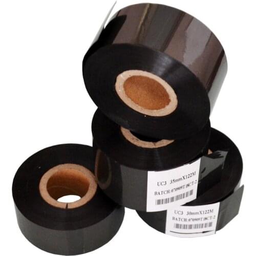 Black Width 35mm length 122m hot foil stamp printing coding for packing bags