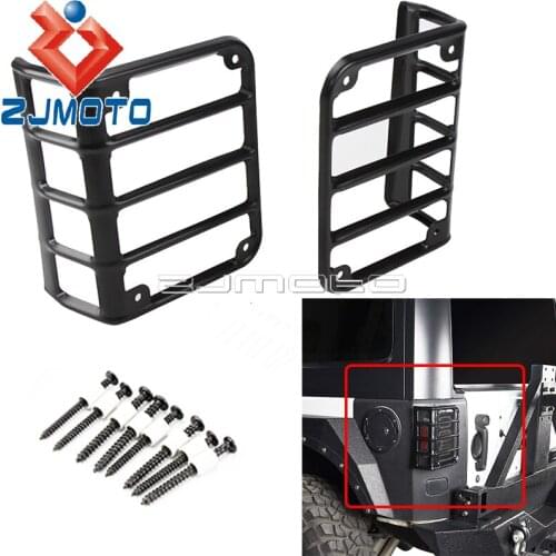 Black Metal Car Tail Light Guards Cover For Jeep Wrangler 2008-2017 Car Lamp Rear light Protector Hoods For JK Jeep Custom