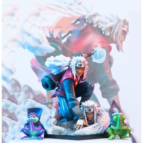 19CM Anime Figurine Shippuden Anime Figrue Jiraiya Gama Sennin Statue PVC Action Figures Model Collection Toys