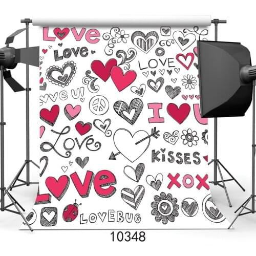 Photography Backdrops Valentines Day Graffiti I love You Theme Semaless Sweet Newborn Baby Children Lover Portraits Background
